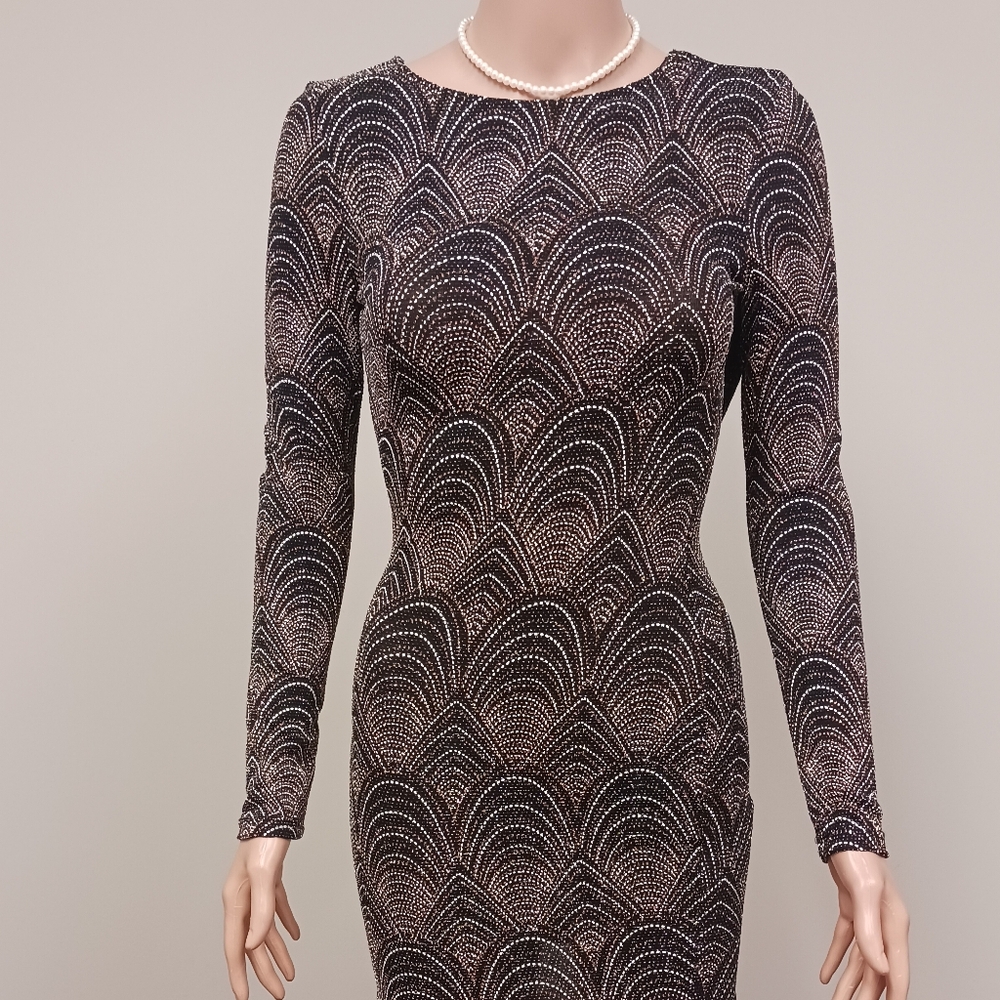 Iris Dress Womens S Bodycon Black Mini Glitter Sparkly Dress